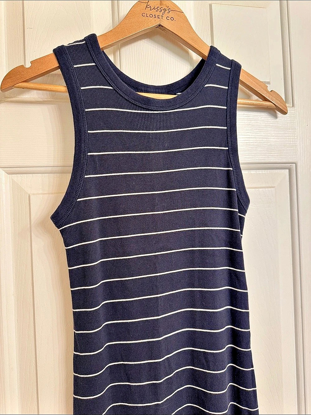 Universal Thread Striped Maxi Dress in Blue & White Size Medium